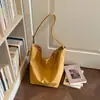 Bolso de hombro casual minimalista, bolso de axila de gran capacidad, bolso tote estudiantil para clase, bolsa de compras elegante de color liso para commuters