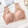 Sujetador Push-Up Transfronterizo Europeo y Americano de Tallas Grandes con Cierre Frontal, Copas Fijas, Elevación y Soporte, Hermoso Sujetador tipo Chaleco con Encaje en la Espalda para Mujer