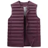 Inverno 2025 Nova Marca Tendência Gola Redonda Gola V Mutável 80 Jaqueta de Penas de Pato Branco Colete Curto Masculino Colete Solto