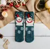 Estilo Outono e Inverno Meias Cruzadas de Coral para Meia-panturrilha Femininas Meias de Presente de Natal Meias Quentes para Casa Meias Grossas para Chão