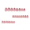 Uñas Postizas Color Rosa Nude Brillante Estilo Cat Eye Usables Uñas Simples Transfronterizas Más Vendidas Arte de Uñas con Brillo Piezas de Uñas Piezas de Uñas Cortas Redondas Productos Terminados