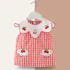 Babero de alimentación para bebés para niñas, sin mangas, impermeable, reversible, elegante babero delantal de alimentación para bebés y niños pequeños