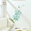 Orquídea Phalaenopsis tejida a crochet terminada con capullos, ramo de hilo, flores artificiales hechas a mano, decoración del hogar, regalo de arreglo floral
