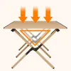 Mesa Portátil para Camping BBQ al Aire Libre con Patas en X Madera Maciza Uso en Casa Ligera Simple Mesa Enrollable Ocio al Aire Libre Mesa Plegable