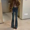 Jeans Acampanados para Mujer de Alta Resistencia con Patrón de Estrella de Pedrería, Nuevo Estilo Primavera 2026, Pantalones Bootcut Elásticos de Corte Ajustado
