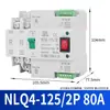 Comutação de milissegundos de 220V e interruptor de transferência automática de alimentação dupla ininterrupta NLQ4-125/2p 100A80A63A