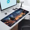 Alfombrilla de Ratón Romántica y Sanadora de Escena Bidimensional de Anime, Pad de Oficina Grande para Juegos de E-Sports, Borde Antideslizante