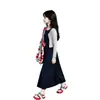 Conjunto para Meninas para Primavera e Outono: Novo Conjunto de Duas Peças: Cardigã Doce e Suave de Manga Longa Estilo Coreano com Vestido Colorido da Moda