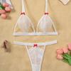 Comércio Exterior da Amazon Europa e Estados Unidos quente sexy ultra-fino perspectiva sexy conjunto de lingerie cor sólida tentação fornecimento atacado
