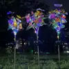 2024 Nova Flor Solar Flor Artificial Decoração Externa Pátio Gramado de Natal Borboleta Lâmpada de Encaixe no Chão