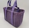 23 Canasta de Verduras Estilo Nuevo, Canasta de Compras Portátil, Cesta Simple de Comedor de Mimbre Sintético, Cesta de Flores, Cesta de Almacenamiento de Snacks, Portátil