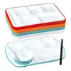 Bandeja de Refeição Rápida com Compartimentos de Melamina Comercial Quatro Compartimentos Seis Compartimentos Multi-Compartimentos Bandeja de Refeição Fábrica Cantina Escolar Prato Dedicado Bandeja para Servir Arroz