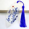 Marcador de vena de hoja, pintura tradicional china, porcelana azul y blanca, marcador creativo de vena de hoja real, estilo chino, porcelana azul y blanca, artesanía