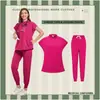 Uniformes Médicos Stretch, Roupas de Lavar à Mão de Manga Curta para Sala de Cirurgia, Tops Femininos, Roupas de Trabalho, Uniformes de Enfermagem, Roupas Cirúrgicas para Doutores, Roupas de Enfermagem