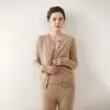 Nuevo Cárdigan de Cachemir de Color Sólido Versátil con Cuello Redondo Estilo Coreano Chaqueta Holgada Simple Camisa Base