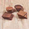 Posavasos de Madera Nogal Negro Posavasos Cuadrado Almohadilla Aislante de Madera Posavasos de Madera Maciza Logotipo Grabado