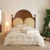 Juego de Ropa de Cama de Cuatro Piezas Estilo B&B Bordado Estilo Chino 20% Lino Algodón, Juego de Sábanas de Algodón Lino, Gama Alta 1.8m