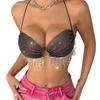 Top Sexy de Tirantes de Red de Pesca con Pedrería Elástico Transfronterizo para Mujer Europea y Americana American Spice Girl Top Chaleco Elástico Sexy de Tirantes