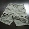 Pantalones Cortos Cargo Sueltos Estilo Retro Americano de Peso Pesado para Hombre Verano Tendencia Estilo Callejero Chico Duro Multibolsillos de Longitud Media para Hombre