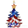 Transfronteiriço Novo Árvore de Natal de 250º Aniversário Acrílico Pingente 2D Tag de Carro Decoração de Mochila