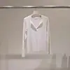 2026 Novo Estilo Statement Coreano Dongdaemun Feminino Elegante Simples Gola Meio Aberta Manga Longa Camiseta