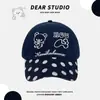 Boné de Baseball Polca Rilakkuma Fofo Coreano para Mulheres, Simples e Versátil, Aba Larga, Faz o Rosto Parecer Menor, Boné de Baseball para Casal