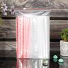 Bolsa transparente autosellable, bolsa de plástico PE para huesos, bolsa de embalaje, bolsa sellada transparente espesa para frutos secos, borde rojo