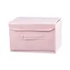 Caja de Almacenamiento de Tela de Lino con Tapa, Contenedor Organizador Plegable Estilo Minimalista Ins, Tapa abatible con Cierre Mágico y Asa Resistente de Tela, Contenedor de Almacenamiento Plegable a Prueba de Polvo. Tela de lino gruesa resistente al desgaste, diseño plegable que ahorra espacio, ideal para ropa de armario, cosméticos de escritorio, libros de dormitorio, clasificación de artículos pequeños para dormitorio y sala de estar, organizador de armario doméstico multiusos
