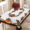 Toalha de Mesa Decorativa para Cena de Árvore de Natal Venda Quente Transfronteiriça Papai Noel Floco de Neve Boneco de Neve Impermeável Capa para Mesa de Jantar
