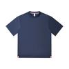 Camiseta de Manga Corta con Hombros Caídos y Cuello Redondo de 260g para Hombre y Mujer, Top Casual de Color Sólido, Ropa de Trabajo de Verano, Logo Bordado, Camisa de Manga Corta para Hombre