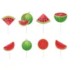 Banner de Decoración para Fiesta de Cumpleaños de Frutas Hawaianas, Cake Topper de Sandía, Banderines y Guirnaldas de Decoración para Fiesta de Cumpleaños
