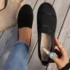 Zapatos de Verano de Moda para Mujer Tallas Grandes Planos 2025 Nuevos Planos de Punta Redonda Cómodos Ligeros Transpirables Zapatos de Tejido Zapatos de Mujer