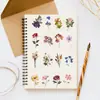 Pegatinas de Plantas de Muestra Flores Artísticas Florales Retro Estilo Ins Frescas Decoración para Diario DIY Pegatinas de Etiquetas Impermeables