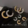 Pendientes de Aro Estilo Song Jia de Plata de Ley 925 para Mujer, Pendientes de Perla Personalizados Marca S de Lujo Ligero, Joyería para Orejas de Diamante Completo de Moda