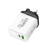 Cargador de 65W A C adaptador de teléfono móvil multipuerto adaptador de corriente 3A Tipo-c estándar europeo y americano cargador estándar británico
