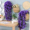 Simulação Transfronteiriça Violeta Pendente de Parede Flor Trepadeira Decoração de Interior Flor de Parede Flor Artificial Flor Pendurada Flor de Parede para Sala de Estar Flor de Plástico