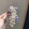 Pinza para el Pelo BB con Encaje de Hada Super, Borla de Rosa, Estilo Suave, Pinza para el Pelo con Lazo de Perla para Flequillo y Mechones de Niñas