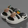 Chinelos Infantis de Capivara 3D em EVA para Meninas, Novidade Verão 2025 Sandálias Antiderrapantes de Desenho Animado para Meninos