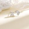 Aretes de estrella de cuatro puntas de circonia para mujer, estilo coreano para estudiante, estrella cruzada, clavo para gusano de oreja, moda minimalista, aretes de estrella de diamante único