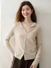 Estilo suave cachemira cuello en V estilo coreano cárdigan para mujer suéter tejido manga larga simple casual versátil suéter abrigo