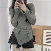 Outono Buraco Buraco Suéter de manga comprida Moda feminina Novo design Sense Niche Slim-fit Suéter Top fino