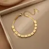Pulsera de Acero de Titanio Estilo Nuevo Sin Decoloración Japonesa y Coreana para Mujer, Pulsera de Joyería de Moda Versátil Estilo Ins, Sin Decoloración al por Mayor