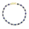 Pulseira Colorida de Camada Única com Zircônia Olho Grego, Design Ins Europeu e Americano, Joia de Strass