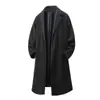 Novo Estilo Outono e Inverno 2025 Casaco Trench de Lã Masculino de Comprimento Médio com Abotoamento Duplo Jaqueta de Terno Grossa Masculina
