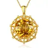 Anel Grande de Citrino Natural Sintético de 10 Quilates para Mulheres, Design de Ninho de Pássaro, Pingente de Diamante Amarelo, Brincos de Pedras Preciosas Coloridas, Conjunto de Diamantes Coloridos