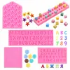 Moldes de Silicone de Números e Letras para Fondant Inglês e Árabe, Decoração de Bolo de Chocolate, Moldes de Resina