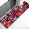 Alfombrilla de Baño Estilo Étnico Resistente al Barro para Puerta Alfombrilla Absorbente para Entrada Hogar Secado Rápido Suave Alfombrilla de Piso de Diatomeas Felpudo