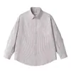 Yidao Vintage 2026 Coleção Outono Nova: Camisa Listrada Básica, Unissex, Estilo Japonês, Caimento Solto, Camisa de Manga Longa para o Trabalho e Casual