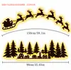 Decoración de Pared de Madera de Papá Noel y Reno con Trineo para Navidad Adhesivo sin Taladro Autoadhesivo Silueta Decoración de Pared