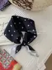Algodão Linho Macio Amigo da Pele Respirável Proteção para o Pescoço Lenço Quadrado Pequeno Ponto de Onda Flor de Castanha Lenço de Cabeça Versátil Novo Lenço Lenço de Seda Mulheres